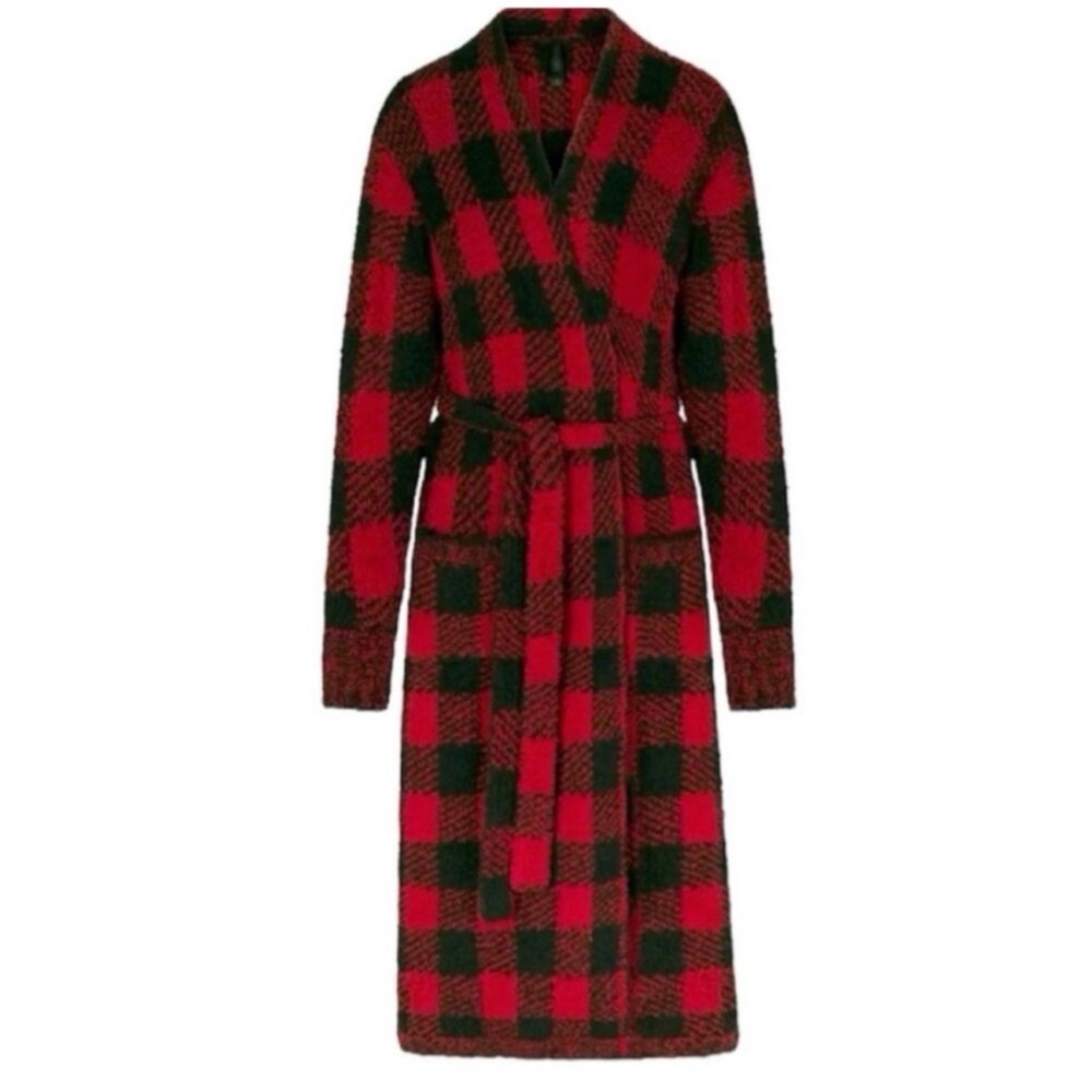 SKIMS Red and Black Plaid Robe - Picture 2 of 5